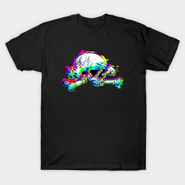 glitch effect skull 666 T-Shirt by KristinaOndemande